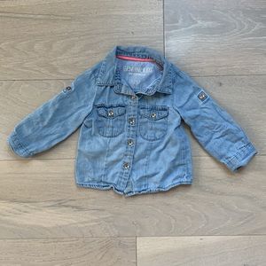 12m Girls Chambray Button Down Shirt